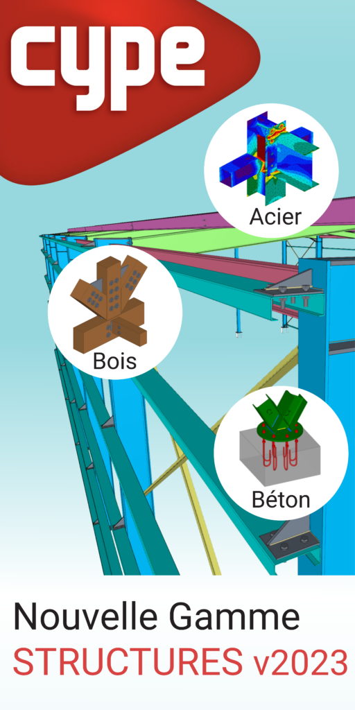 Image du caisson lumineux présentant la nouvelle gamme Structure pour la version 2023 de CYPE France.